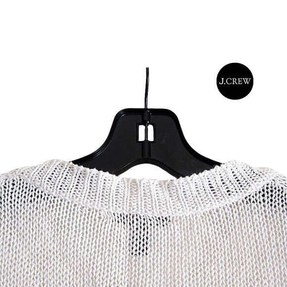 J Crew NEW 60's LINEN Colorblock Oversized Open Knit Top M - Picture 9 of 12